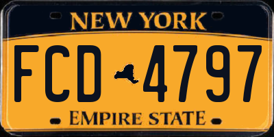 NY license plate FCD4797