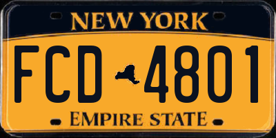NY license plate FCD4801