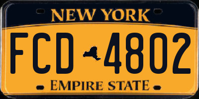 NY license plate FCD4802