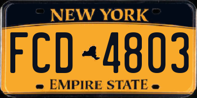 NY license plate FCD4803