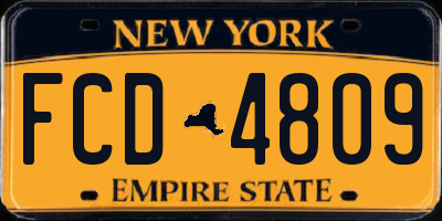 NY license plate FCD4809