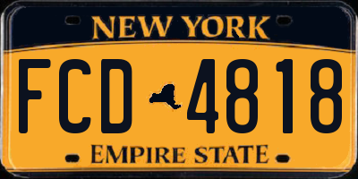 NY license plate FCD4818