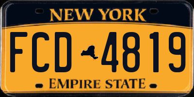 NY license plate FCD4819