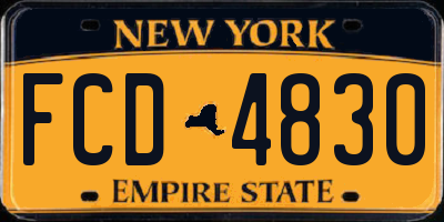 NY license plate FCD4830