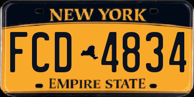NY license plate FCD4834