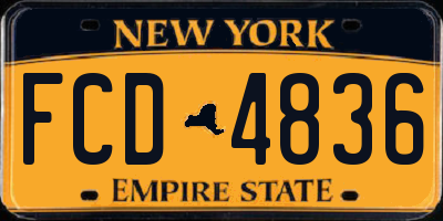 NY license plate FCD4836