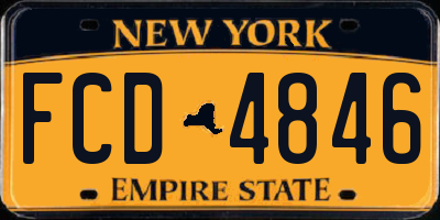 NY license plate FCD4846