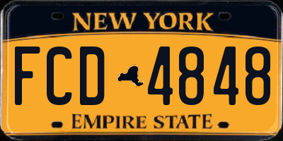NY license plate FCD4848