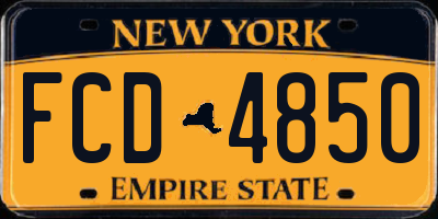 NY license plate FCD4850