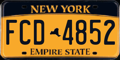 NY license plate FCD4852