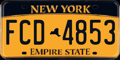 NY license plate FCD4853