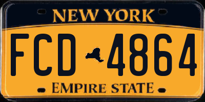 NY license plate FCD4864