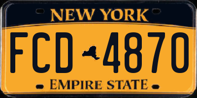NY license plate FCD4870