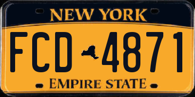 NY license plate FCD4871