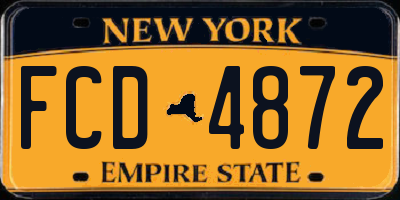 NY license plate FCD4872