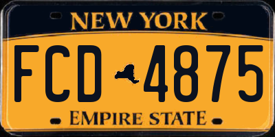 NY license plate FCD4875