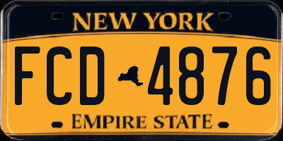 NY license plate FCD4876