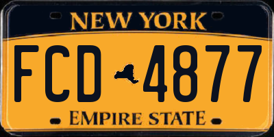 NY license plate FCD4877
