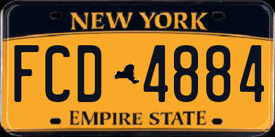 NY license plate FCD4884