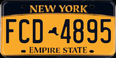 NY license plate FCD4895