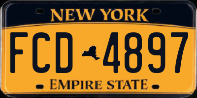 NY license plate FCD4897
