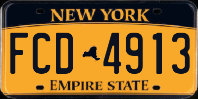 NY license plate FCD4913