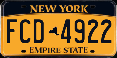 NY license plate FCD4922