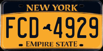 NY license plate FCD4929