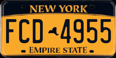 NY license plate FCD4955