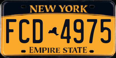 NY license plate FCD4975
