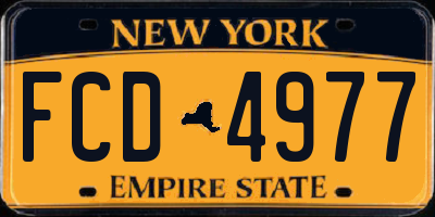 NY license plate FCD4977