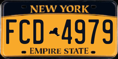 NY license plate FCD4979