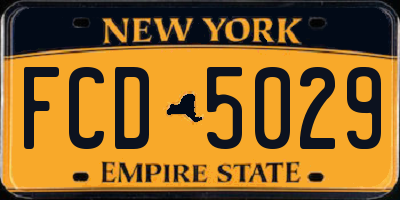 NY license plate FCD5029