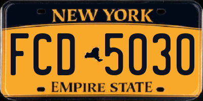 NY license plate FCD5030