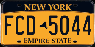 NY license plate FCD5044