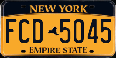 NY license plate FCD5045