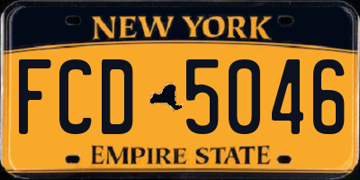 NY license plate FCD5046