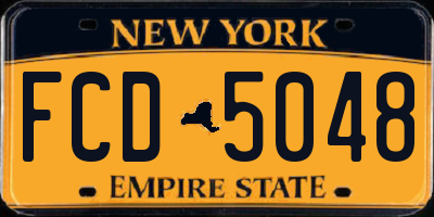 NY license plate FCD5048