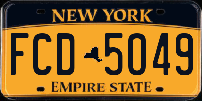 NY license plate FCD5049