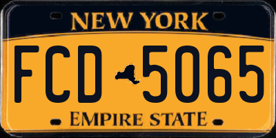 NY license plate FCD5065