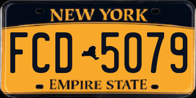 NY license plate FCD5079