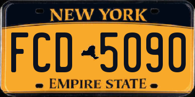 NY license plate FCD5090