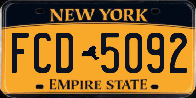 NY license plate FCD5092