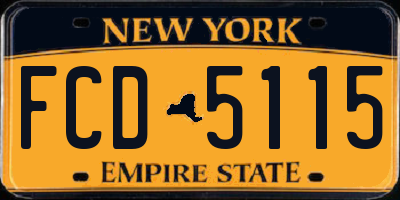 NY license plate FCD5115