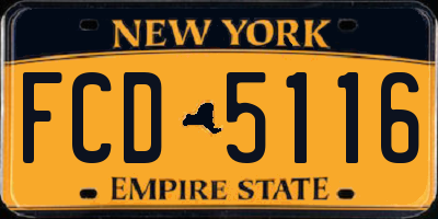 NY license plate FCD5116