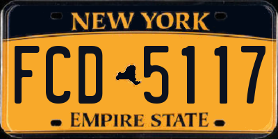 NY license plate FCD5117