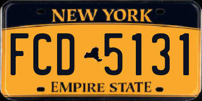NY license plate FCD5131