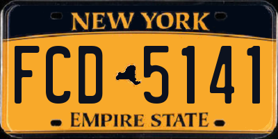 NY license plate FCD5141