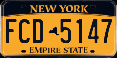 NY license plate FCD5147