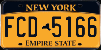 NY license plate FCD5166